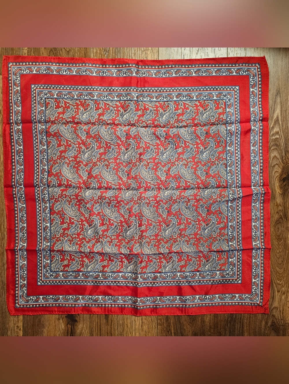 Red Paisley Square Scarf